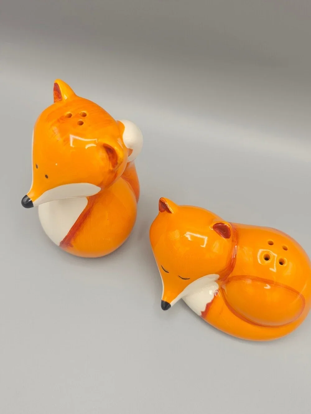 Ceramic Fox Salt and Pepper Shaker Set